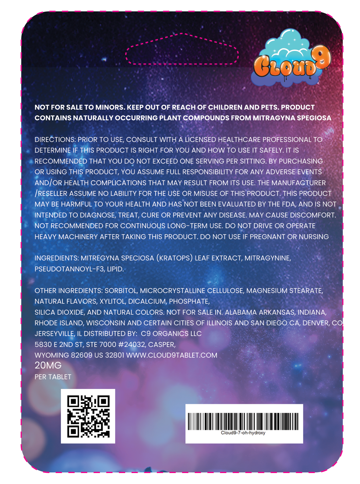 Raspberry Bliss 7-Hydroxymitragynine 4 Tablets